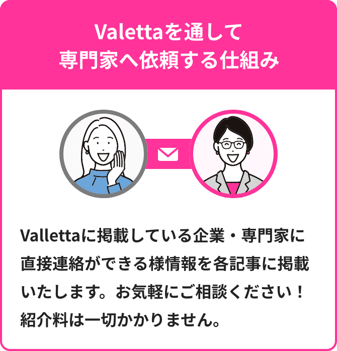 Valetta利用開始までの流れ,Valettaを通して専門家へ依頼する仕組み